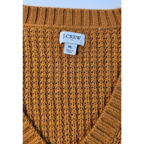 J. Crew chunky thick knit fall color orange sz XL comfy sweater preppy casual - Picture 7 of 9